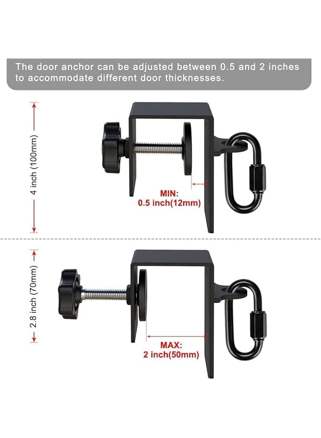 joyzzz Heavy Duty Door Anchor Resistance Band Door Anchor Workout Door Mount Anchors for Suspension Trainers Body Weight Straps Home Gym Workout Strength Training for Door Top Side and Bottom - Image 5
