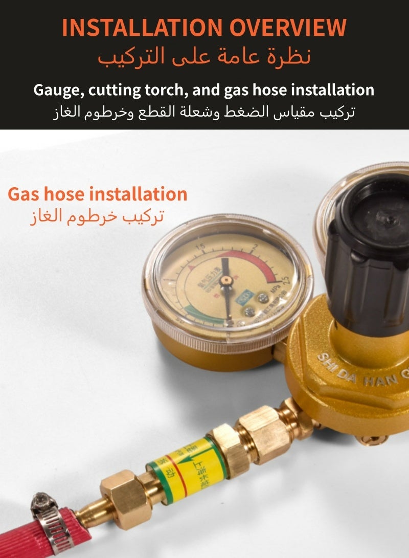 تحالف SR 2 قطعة مانع ارتداد اللهب للأسيتيلين HF-2، صمام أمان نحاسي بالكامل من النوع الجاف مع صمام عدم رجوع، مناسب للحام والقطع بالغاز - Image 5