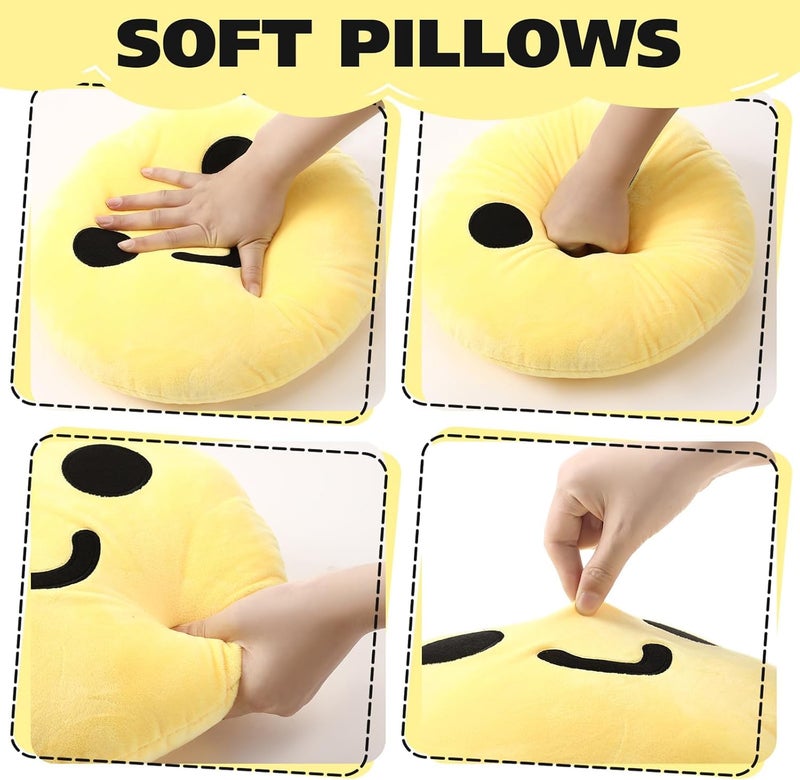 AVS Soft Cute Smile Face Pillow with Fibre Filling Set of 2 | Smiley Cushion Emoji Pillow Gift for Boyfriend, Girlfriend | Cushion Use in Car, Kids & Girls Room (9 Inches) (Yellow) - Image 2