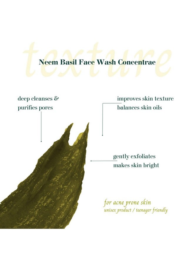 Rustic Art Organic Neem Basil Face Wash Concentrate | Anti Acne, Sulphate Free Cleanser For Women & Men | 125G - Image 3