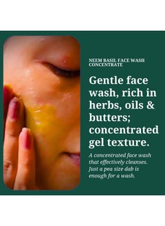 Rustic Art Organic Neem Basil Face Wash Concentrate | Anti Acne, Sulphate Free Cleanser For Women & Men | 125G  - Image 2