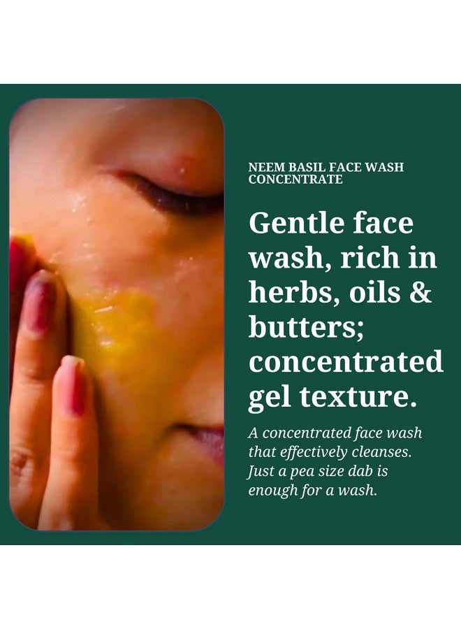 Rustic Art Organic Neem Basil Face Wash Concentrate | Anti Acne, Sulphate Free Cleanser For Women & Men | 125G - Image 2