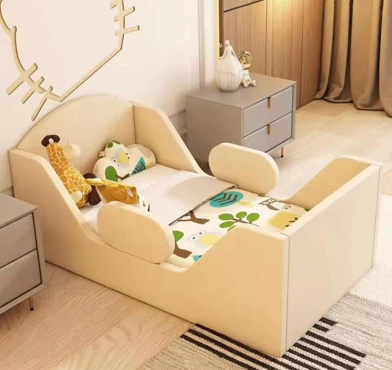 Cozy Homes Velvet Upholstered Toddler Floor Bed - Image 1