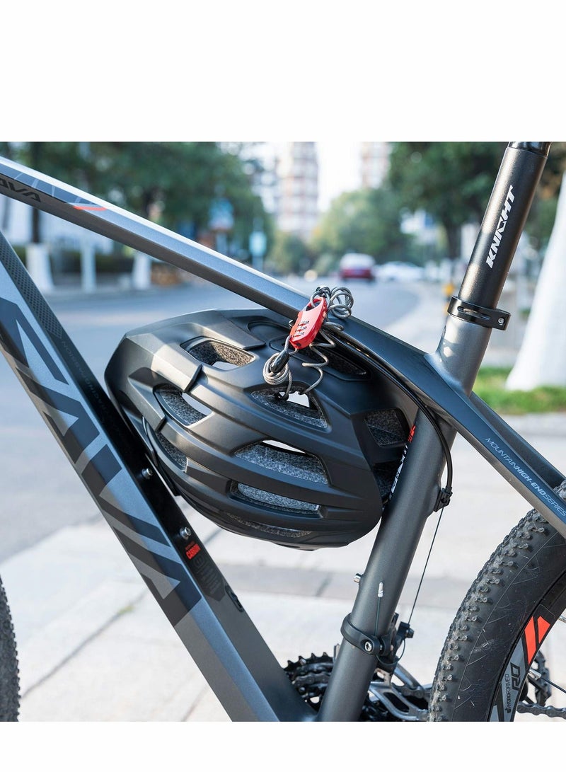 Excefore قفل خوذة دراجة كابل صغير للدراجات النارية مضاد للسرقة قفل دراجات محمول 3 أرقام قابل لإعادة الضبط للسفر والأمتعة - Image 2