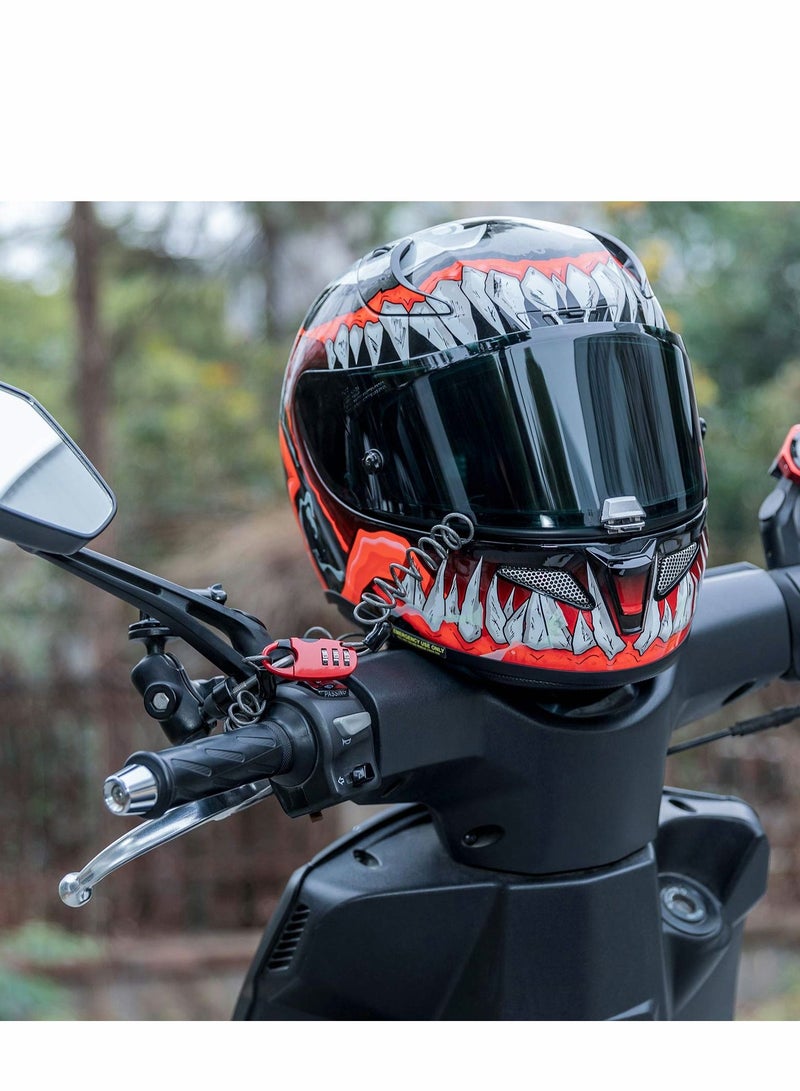 Excefore قفل خوذة دراجة كابل صغير للدراجات النارية مضاد للسرقة قفل دراجات محمول 3 أرقام قابل لإعادة الضبط للسفر والأمتعة - Image 3