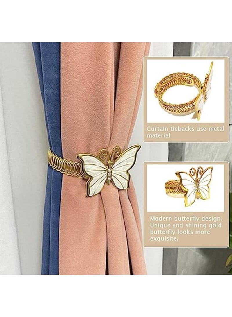 SYOSI Butterfly Curtain Tiebacks, Gold Decorative Curtain Holders, Elegant Metal Buckle Clips for Drapes, Window Curtains, Home, Office, Cafe, Balcony, Lovely Butterfly Design, 2PCS, Gold - Image 4