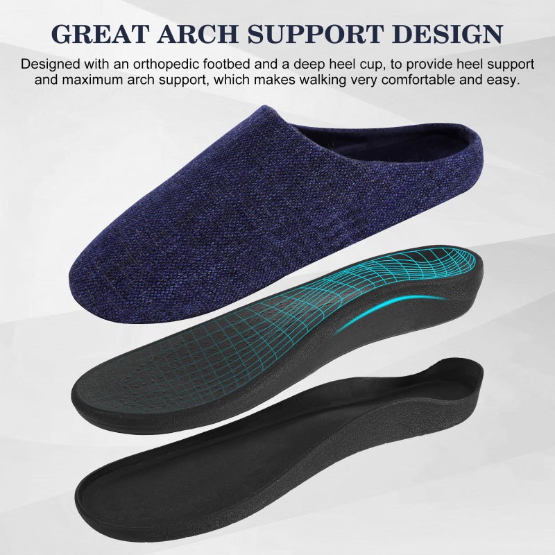 ERGOfoot Orthotic Slippers with Arch Support for Plantar Fasciitis Pain Relief, Comfortable Orthopedic Clog House Shoes with Indoor Outdoor Anti-Skid Rubber Sole - Image 3