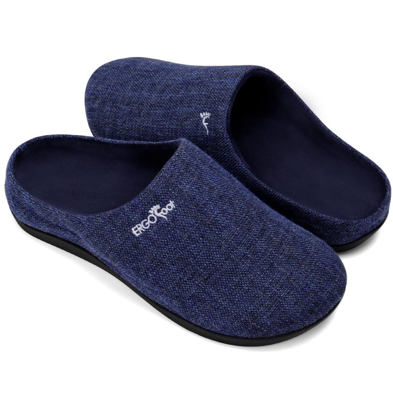 ERGOfoot Orthotic Slippers with Arch Support for Plantar Fasciitis Pain Relief, Comfortable Orthopedic Clog House Shoes with Indoor Outdoor Anti-Skid Rubber Sole - Image 1