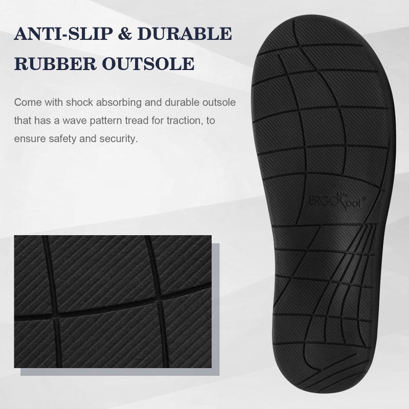 ERGOfoot Orthotic Slippers with Arch Support for Plantar Fasciitis Pain Relief, Comfortable Orthopedic Clog House Shoes with Indoor Outdoor Anti-Skid Rubber Sole - Image 5