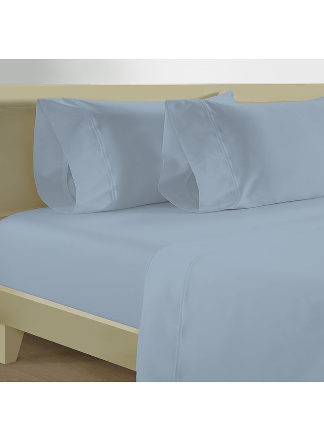 Boutique Blanche 300TC cotton fitted sheet   90*200cm, sky blue