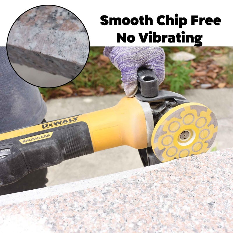 Actintool 4 in.x 5/8-11 in. No Bouncing Resin Filling Diamond Cup Grinding Wheel for Concrete Stone Surface Grinding, T Segments Smooth Chip Free Diamond Grinding Wheel - Image 2