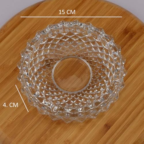 Vilon Crystal Clear Glass Ashtray - Smoke Collectible for Cigarettes and Cigars, Home, Car, or Office Use, Tabletop Ashtray, Indoor and Outdoor, Desktop Smoking Accessory (ELEGANT ASHTRAY) - Image 4