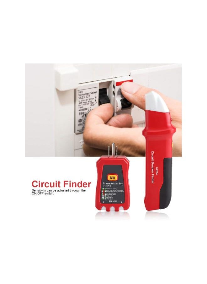 Circuit Finder, Professional Automatic Circuit Breaker Finder Sensitivity with LED Indicator Adjustable Socket Tester Diagnostic-Tool