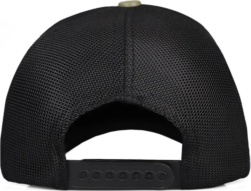 Black Börk Blackbörk V1 Trucker Lion - Unisex Black-Brighted Black-Khaki Hat (Cap) with 7 Code Logo