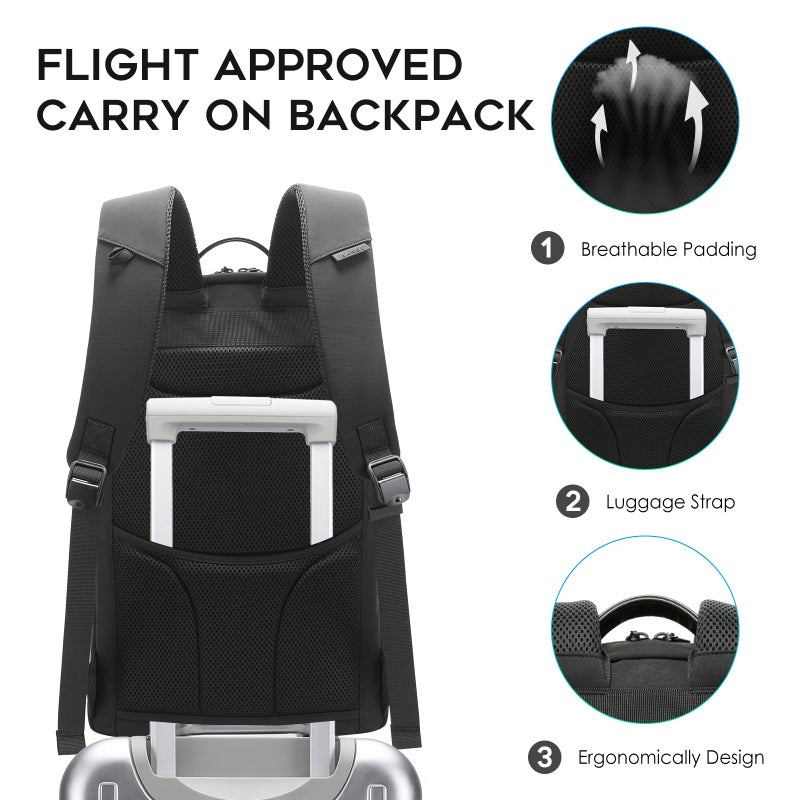BANGE Commute backpack can hold 15.6 inch laptop,Flight approved carry on backpack for men and woman - Image 5