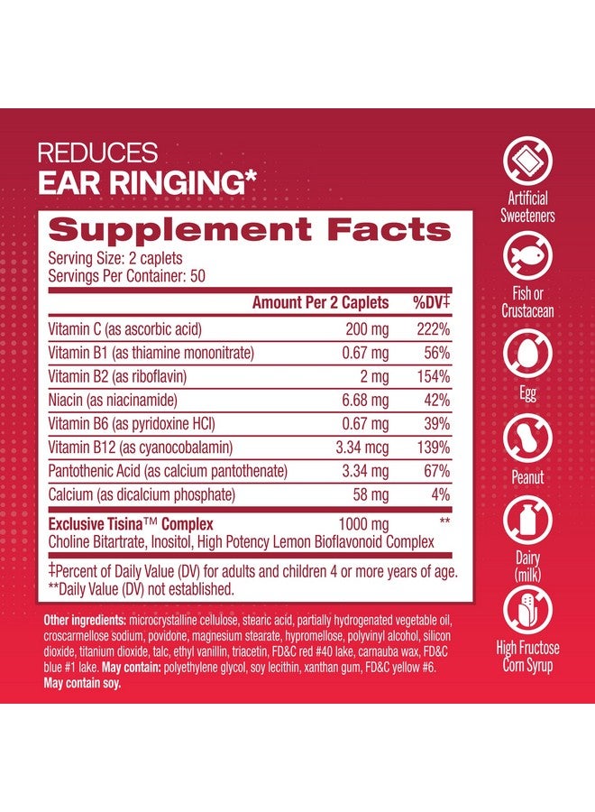 Lipo-Flavonoid Lipo Flavonoid Plus, Tinnitus Relief For Ringing Ears, OTC Flavonoid Ear Health Vitamins, Bioflavonoids & Vitamin C, 100 Caplets  - Image 4