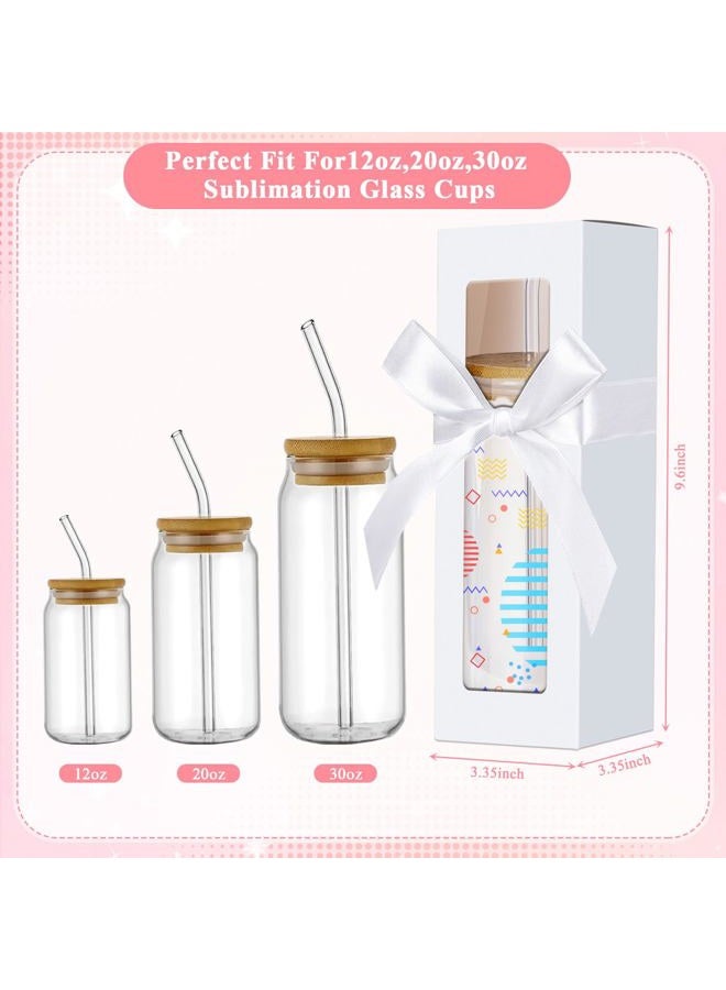 meiqidi 10 Pcs Tumbler Gift Box, Tumbler Boxes with Ribbon and Window, Large White Gift Box for 12oz/16oz/20oz Tumbler, 9.6x3.35x3.35 Inch - Image 3