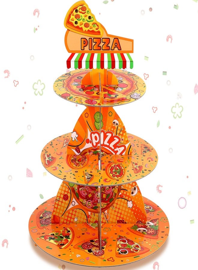 Singhoow 3 Tier Pizza Party Cupcake Stand Turtle Birthday Cupcake Holder Pizza Party Decoration Supplies - Image 1