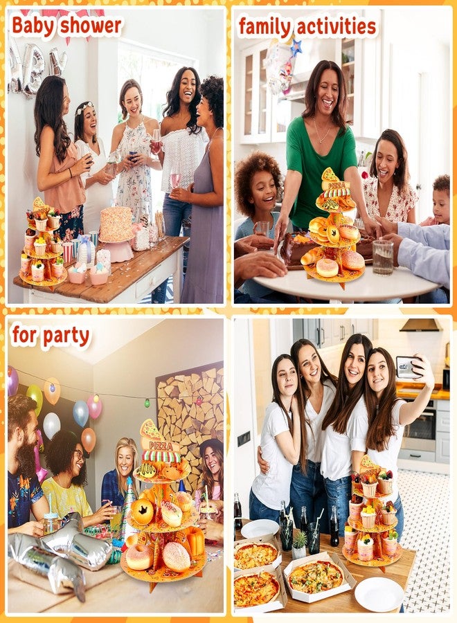 Singhoow 3 Tier Pizza Party Cupcake Stand Turtle Birthday Cupcake Holder Pizza Party Decoration Supplies - Image 5