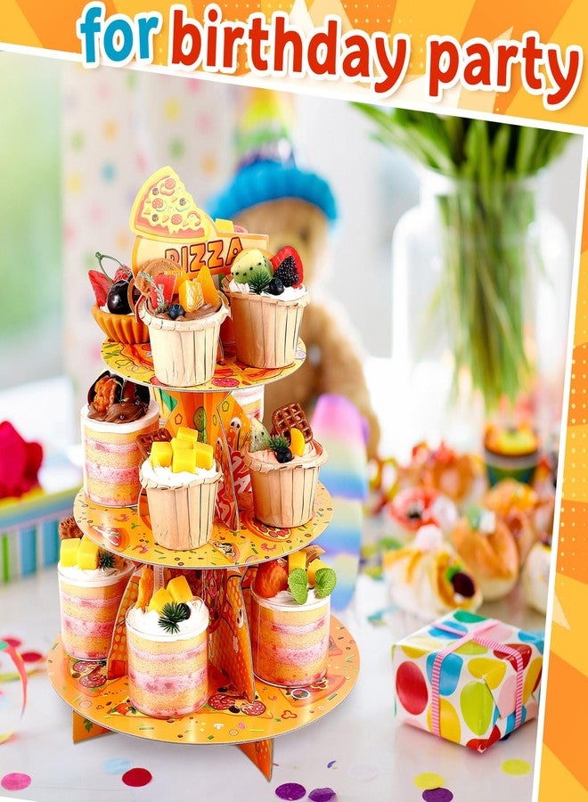 Singhoow 3 Tier Pizza Party Cupcake Stand Turtle Birthday Cupcake Holder Pizza Party Decoration Supplies - Image 4