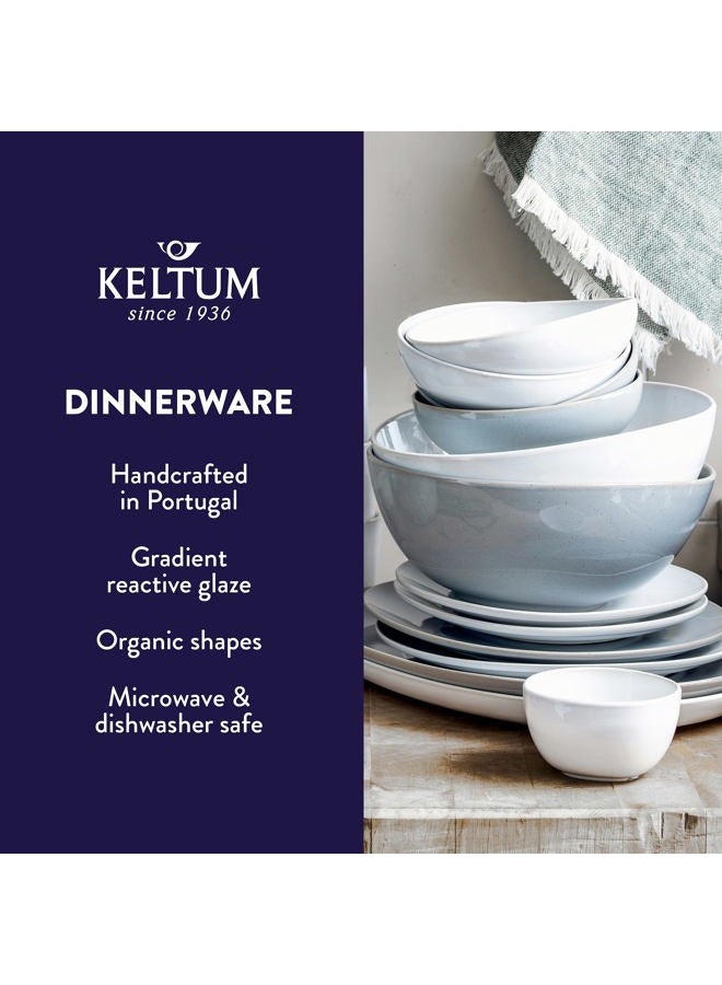 Keltum Cotton White Glazed Stoneware Serving Plate, 15" - Image 4