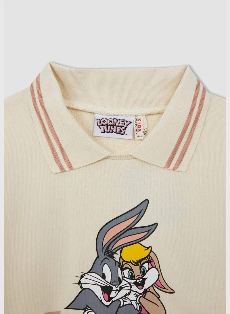 DeFacto Regular Fit Long Sleeve Lola Bunny Print Sweatshirt