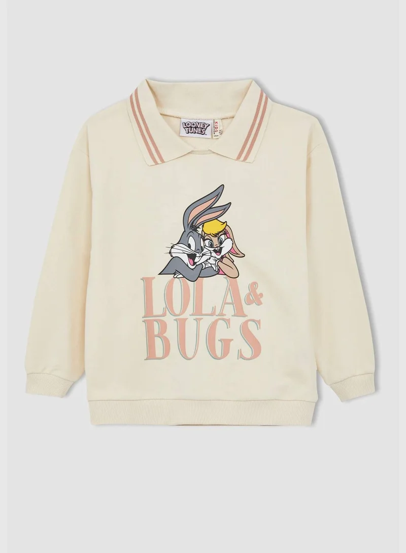 DeFacto Regular Fit Long Sleeve Lola Bunny Print Sweatshirt