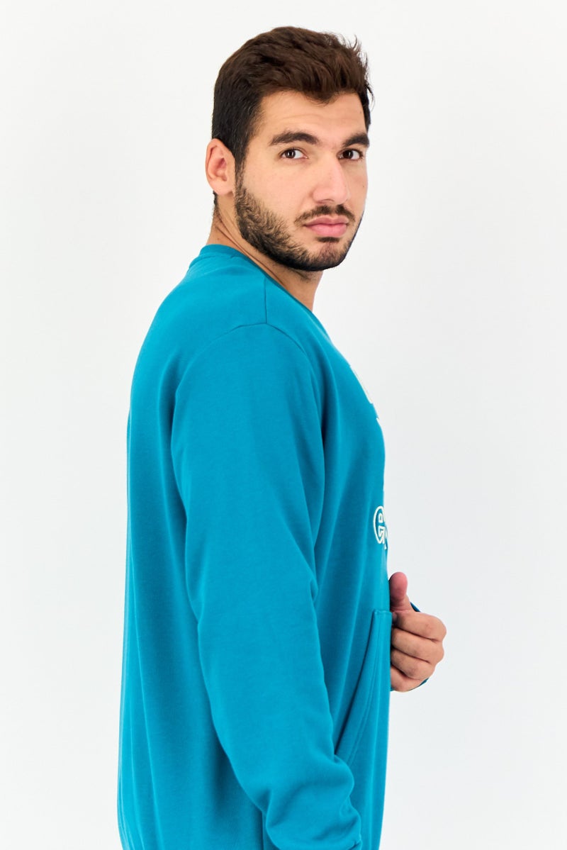 Reebok Men Sportswear Fit Long Sleeve Outdoor Sweatshirt, Teal Green - Image 3