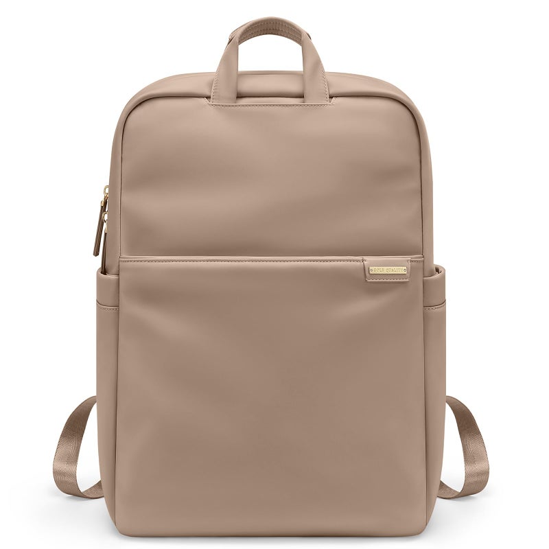 GOLF QUALITY Slim Laptop Backpack for Women, Lightweight Business Backpack for Women Computer Bag Purse for Commuting, Fit 14Inch,Champagne Brown - Image 1