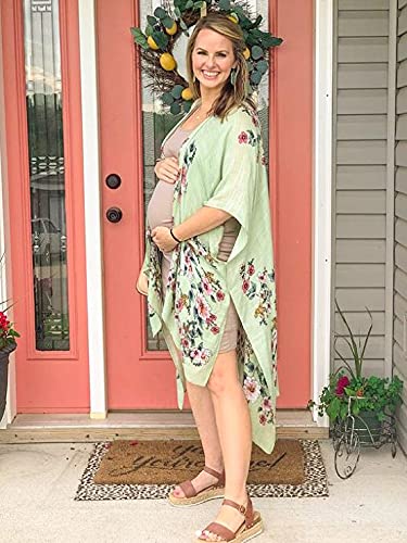 Moss Rose Women's Beach Cover up Swimsuit Kimono with Bohemian Floral Print, Loose Casual Resort Wear - Image 4