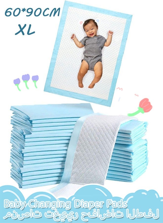 60*90CM Changing Diaper Pads Disposable Baby Diapers 5-Layer Protection Ventilation Waterproof Leak Proof Rapid Drying Blue Hospital Pad - Image 1