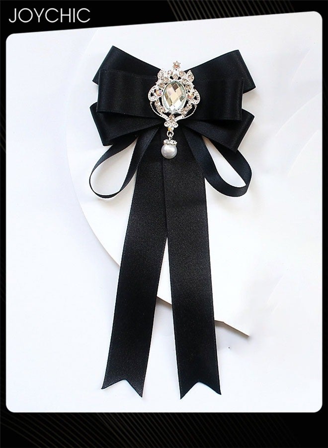 Joychic رباط عنق للنساء، رباط مسبق الربط قابل للتعديل مع رباط مزين بالأحجار الكريمة لرباط الفتيات لبلوزة ذات ياقة أو فستان - Image 2