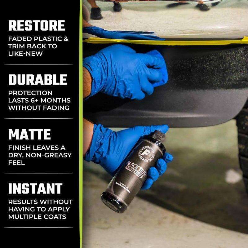 ExoForma Black Trim Restorer - Unique Dye-Infused Formula Lasts 6+ Months - Restores Factory Black to Plastic Trim - Protects Against UV Rays, Helps Conceal Scratches & Scuff Marks - Works in Seconds - Image 4
