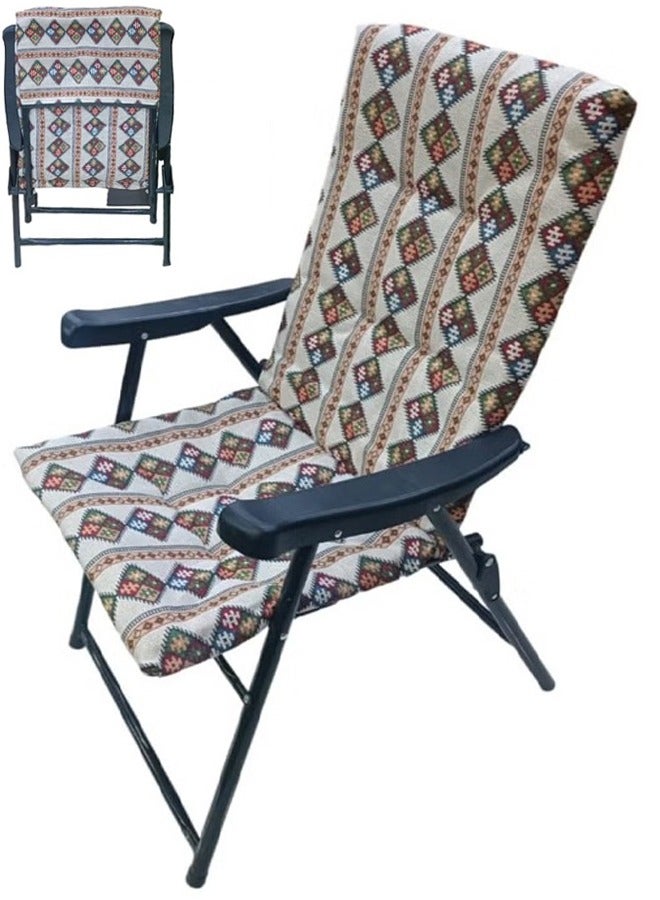 كادي ون كرسي تخييم قابل للطي مقعد تخييم مبطن خفيف الوزن بظهر مرتفع للتخييم في الهواء الطلق والشاطئ للتخييم و الرحلات - Image 1