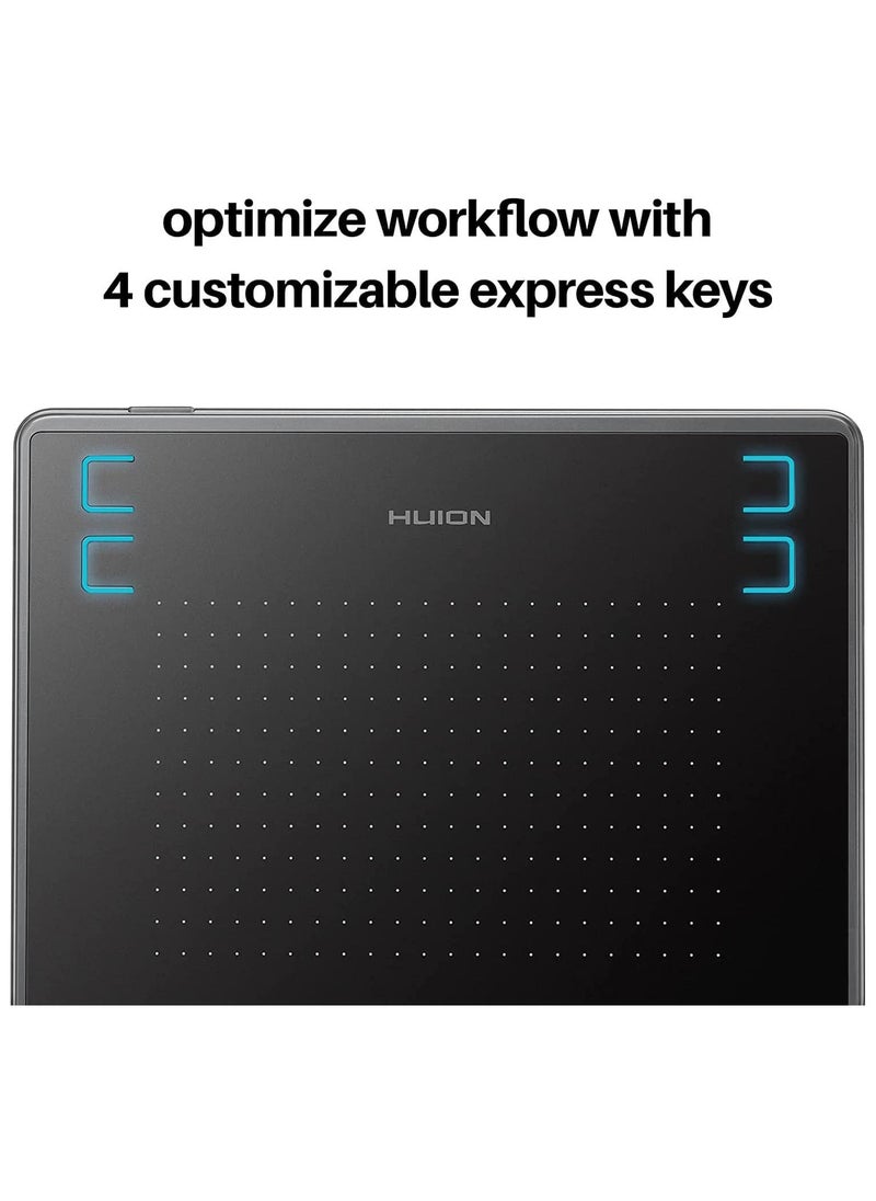HUION - H430P OSU Graphic Drawing Tablet with Battery-Free Stylus 4 Press Keys, Compatible with Android, Linux, Windows and Mac - Image 1