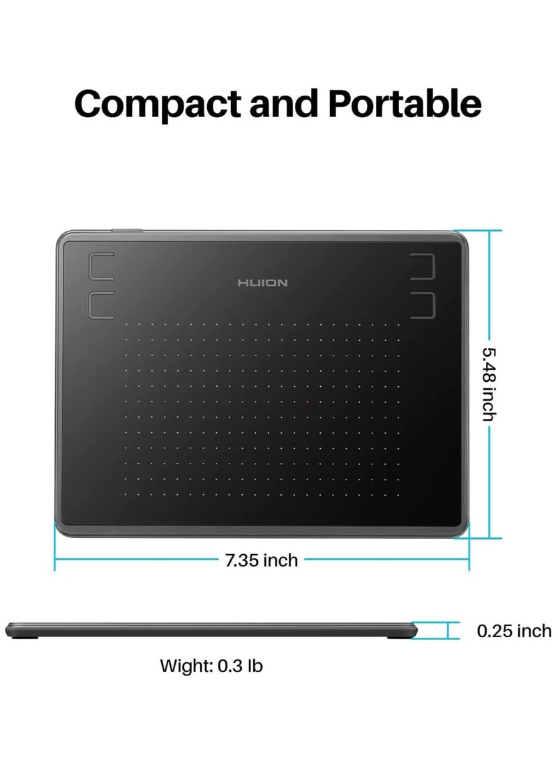 HUION - H430P OSU Graphic Drawing Tablet with Battery-Free Stylus 4 Press Keys, Compatible with Android, Linux, Windows and Mac - Image 1