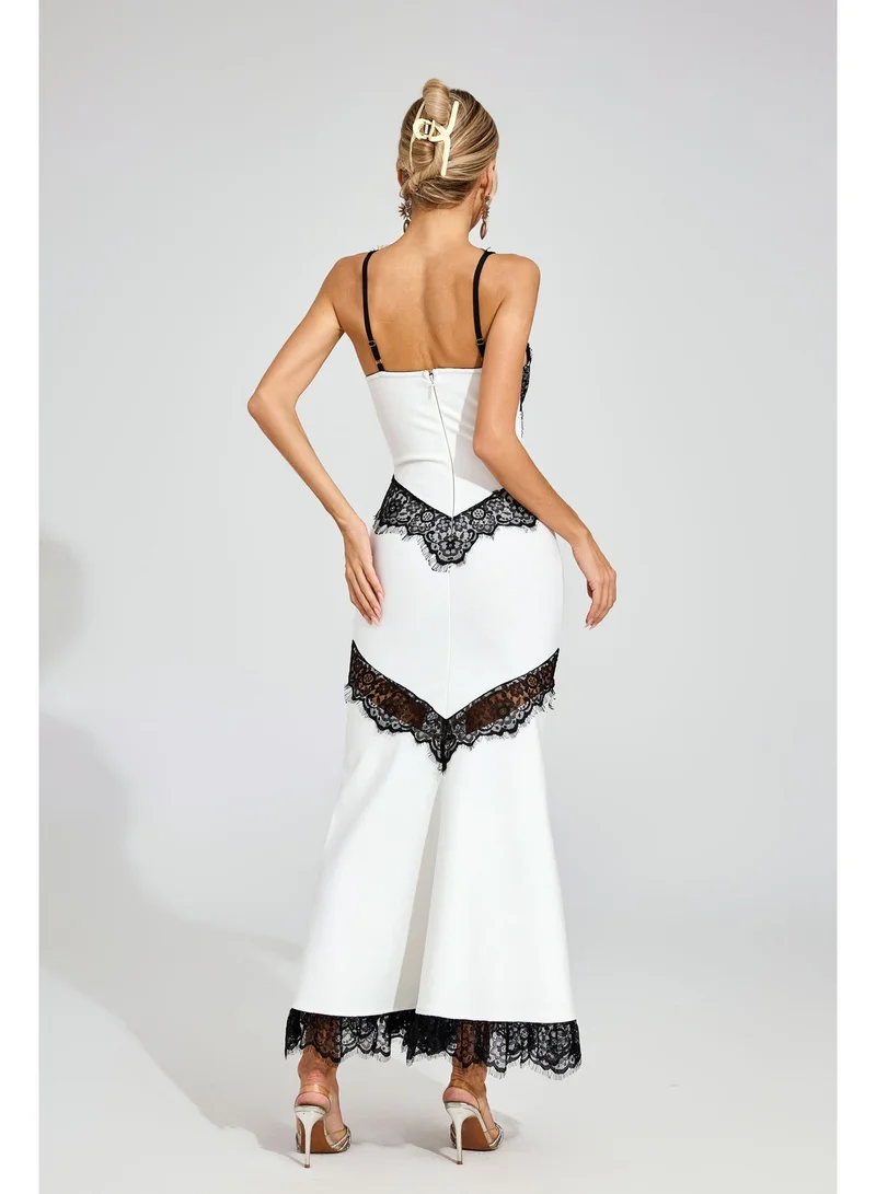 Catchall  Don White Lace Maxi Dress for Women | Best Price UAE