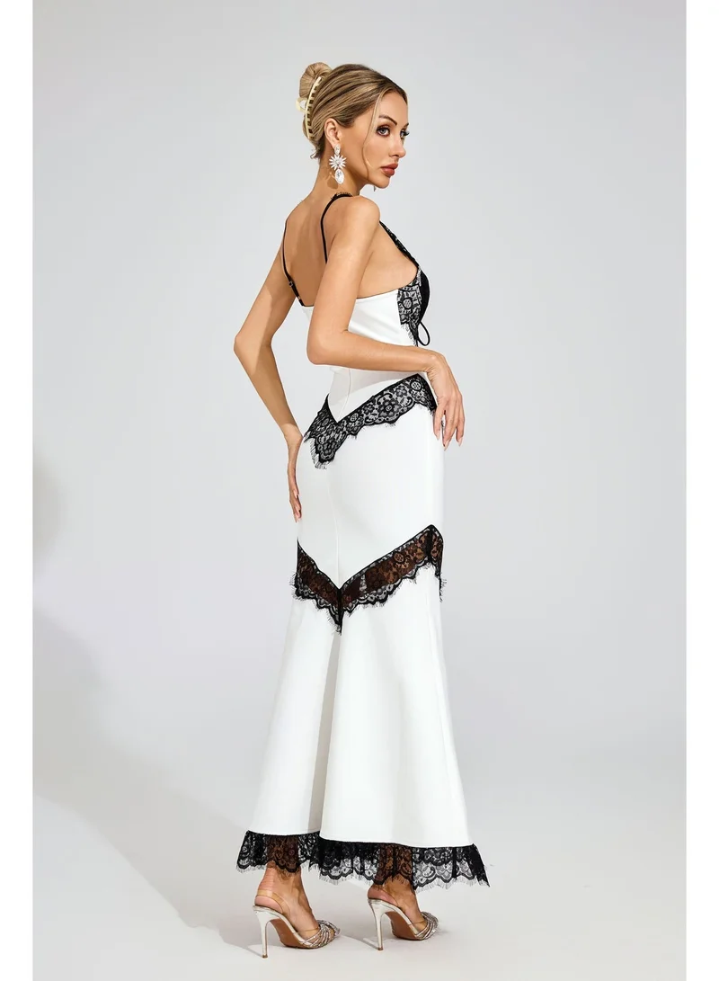Catchall  Don White Lace Maxi Dress for Women | Best Price UAE