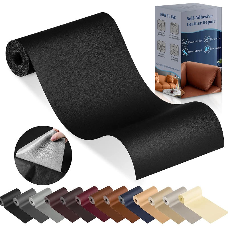YAFLC YAFLC Leather Repair Patch for Furniture 4 x 63 Self Adhesive Leather Repair Kit Vinyl Repair Tape for Car Seat Sofa Jackets Couches Chair Black