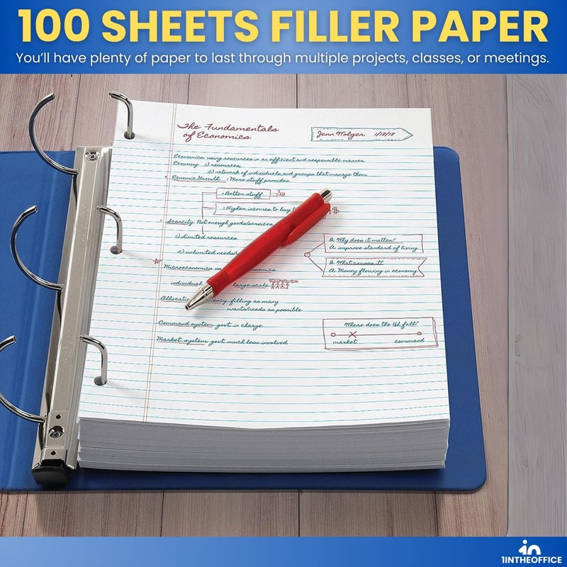 1InTheOffice College Ruled Filler Paper 5.5 x 8.5 Mini Binder Filler Paper, White, 100 Sheets/Pack - Image 5