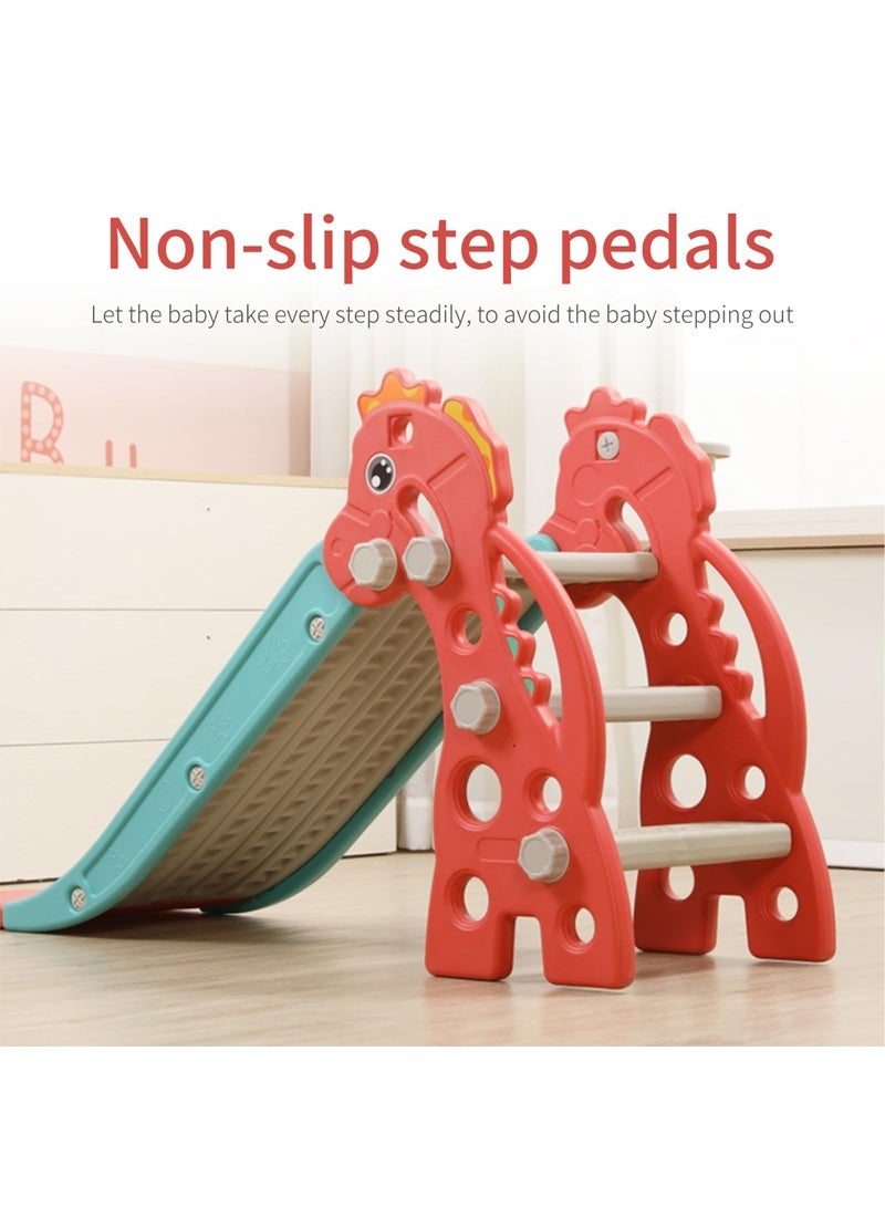 MaBaby Kids Folding SlideToddler Slide for Age 1-3 Kids Baby Slide Indoor Playset Outdoor Playground Foldable Slides for Toddlers Backyard Climber Set with Stairs Basketball Hoop and Ball  - Image 5