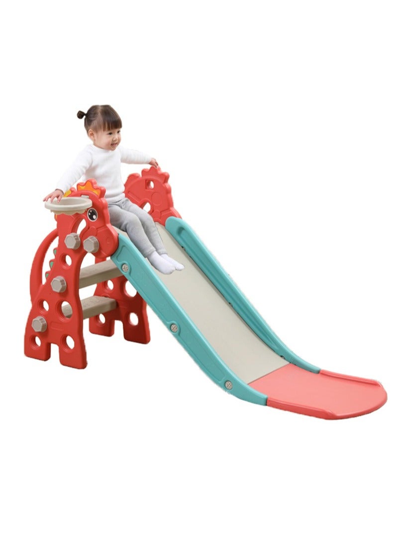 MaBaby Kids Folding SlideToddler Slide for Age 1-3 Kids Baby Slide Indoor Playset Outdoor Playground Foldable Slides for Toddlers Backyard Climber Set with Stairs Basketball Hoop and Ball  - Image 1