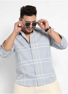 Instafab Plus Instafab Plus Contrast Tartan Plaid Shirt  - Image 1