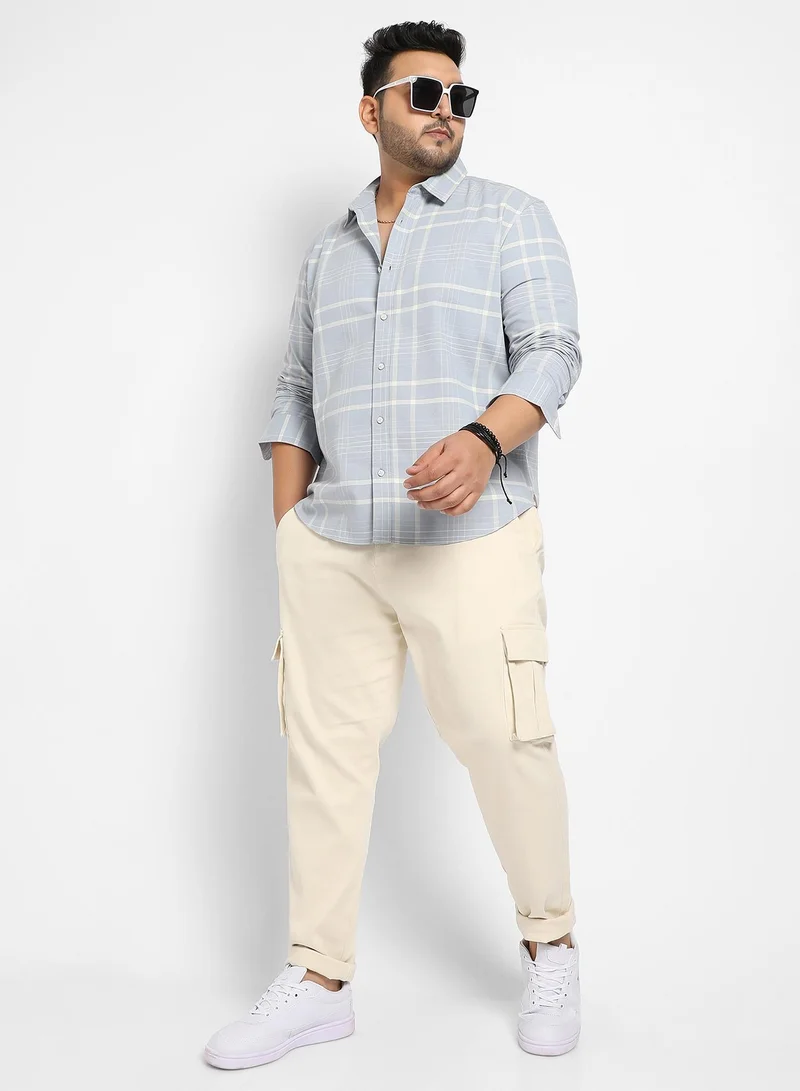 Instafab Plus Instafab Plus Contrast Tartan Plaid Shirt