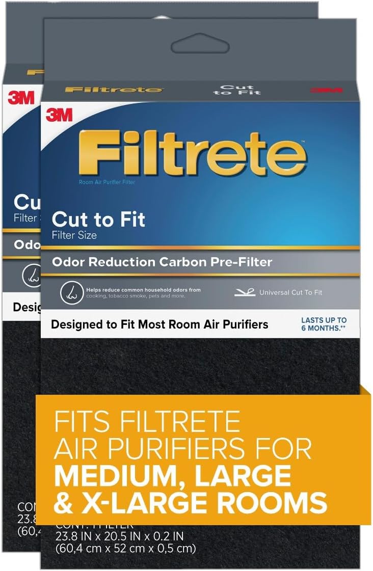 FILTRETE Odor Defense Carbon Prefilter for Air Purifier, 2-Pack, Cut to fit most air purifiers - Image 1