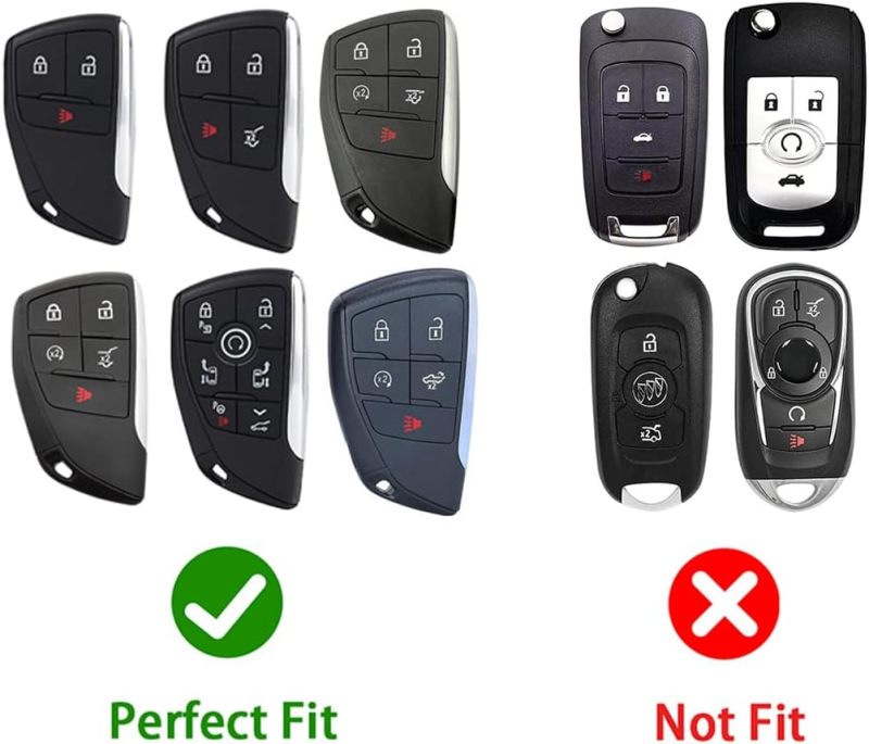 غطاء مفاتيح خزفي من سبائك الزنك: غطاء مفاتيح ذكي رمادي بحماية كاملة بزاوية 360 درجة - محافظ مقاوم ومتق لمفتاح السيارة لشفروليه سبيربان وتاهو وجي إم سي يوكون لسنوات 2021 و 2022 بدخول بدون مفتاح ب3/4/5/6 أزرار - Image 3
