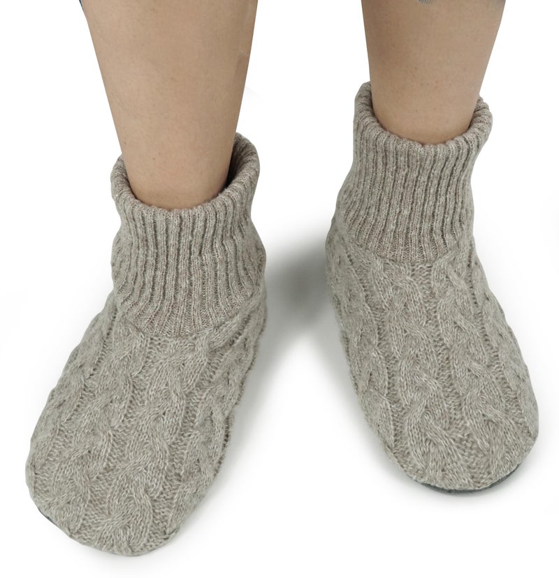 BenSorts Winter Thick Fuzzy Slipper Socks for Women Grip Socks Slipper Non Slip Gifts Christmas 2 Pairs Dark Grey Black Grey Size 8.5 9.5 10.5 - Image 2