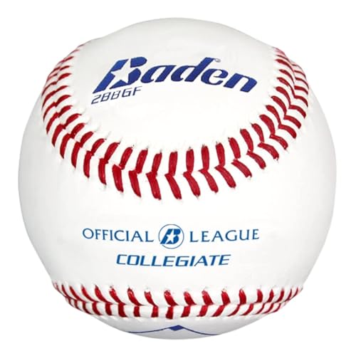Baden Official League Collegiate Flat Seam Leather Baseball - 2BBGF (Dozen),White - Image 1