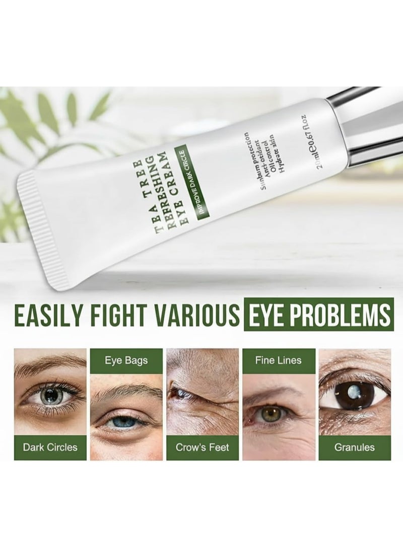 NALACAL Tea Tree Eye Cream, Dark Circle Remover, Anti-Aging Eye Cream for Puffiness, Fine Lines, and Crow’s Feet, Hydrating Eye Serum for Under-Eye Bags and Wrinkles, Skincare for All Skin Types - Image 4