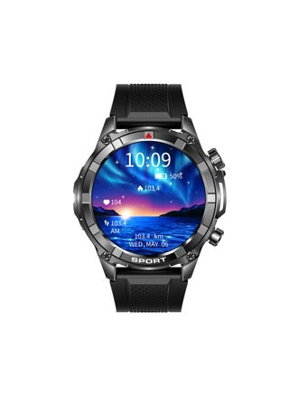 Xcell Elite6 Smartwatch, 1.52" HD Display, Bluetooth Calling, Wireless Charging, Flashlight, Heart-Rate/BP/SpO₂ Monitor, Multi Language, IP67, 7 Days Battery, iOS/Android Compatible - Black Frame with Black Strap - pzsku/Z337F73C4CD77E0E3C8C7Z/45/1748603079/81743899-30fd-43d0-8e18-34e3b9b8dfab
